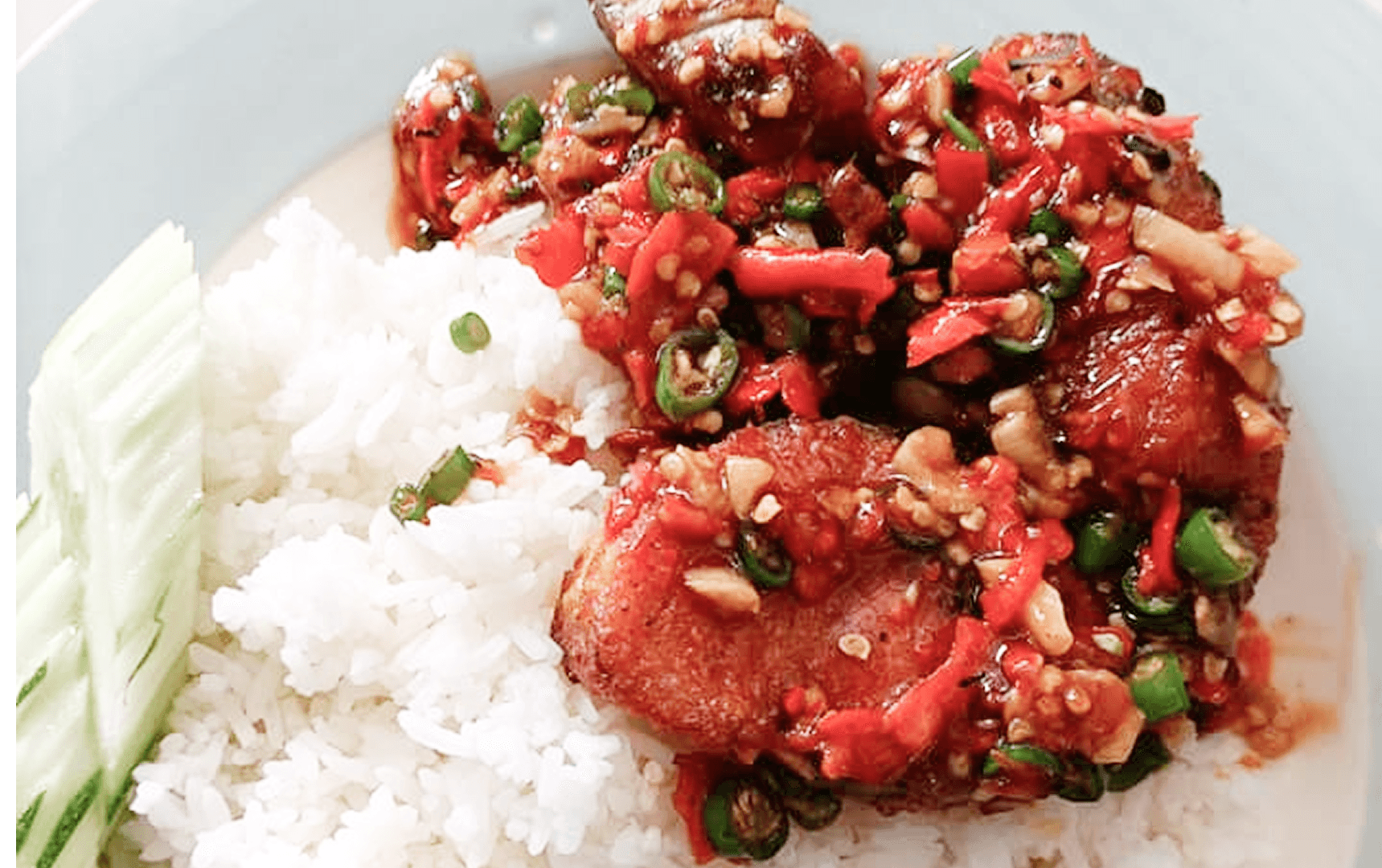 ข้าวปลากะพงขาวคั่วพริกเกลือ